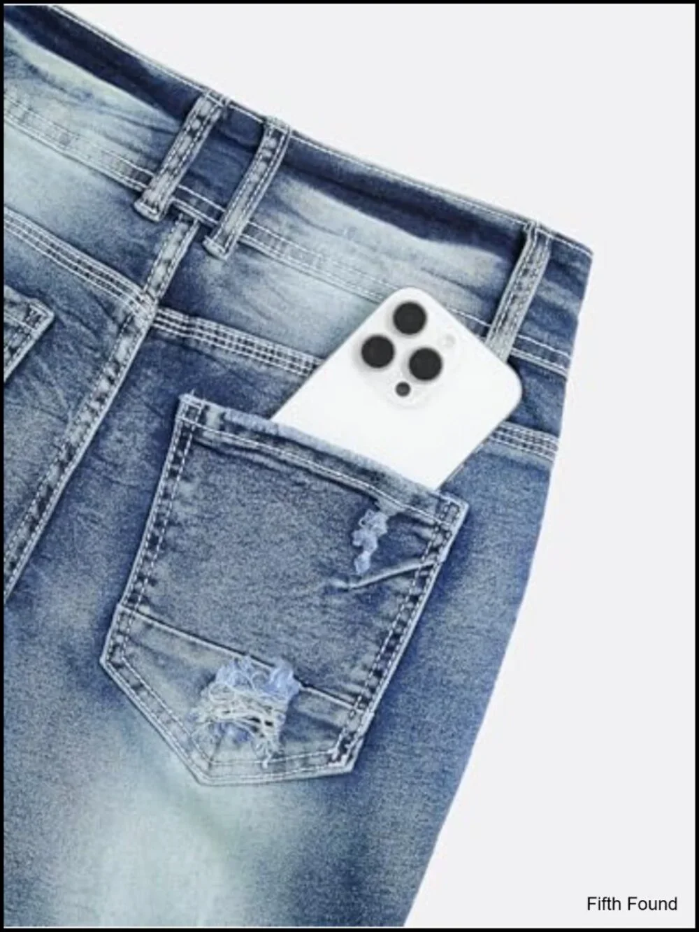 Mid Waisted Bootcut Jeans Stretchy Slim Zip Double Button Flare Denim with